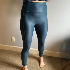 Sweaty Betty High-Waist Shiny Navy Leggings